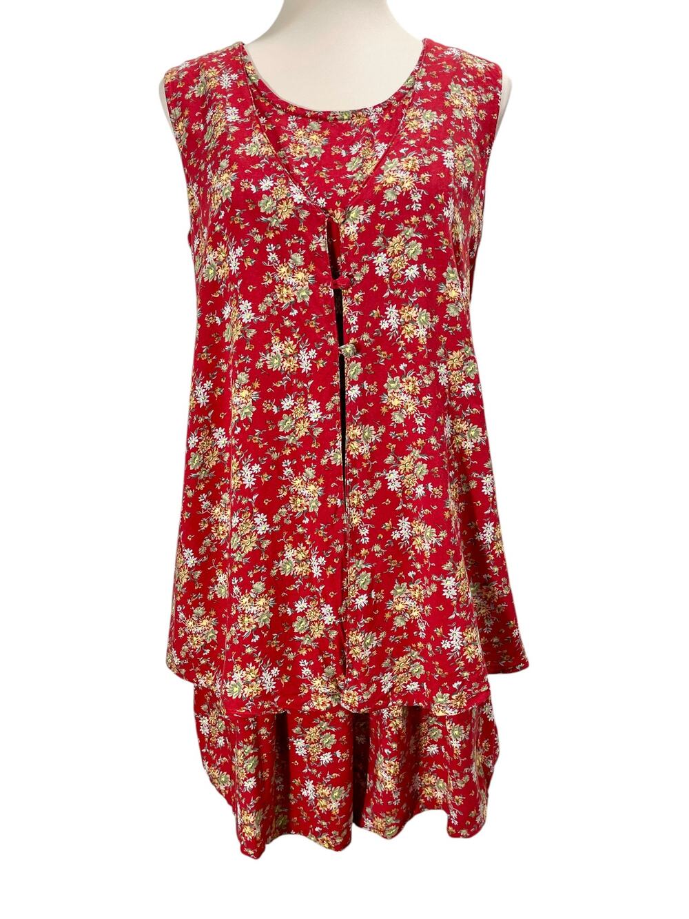 VTG 90s French Laundry Maternity Long-Line Romper Sleeveless Faux-Wrap Medium